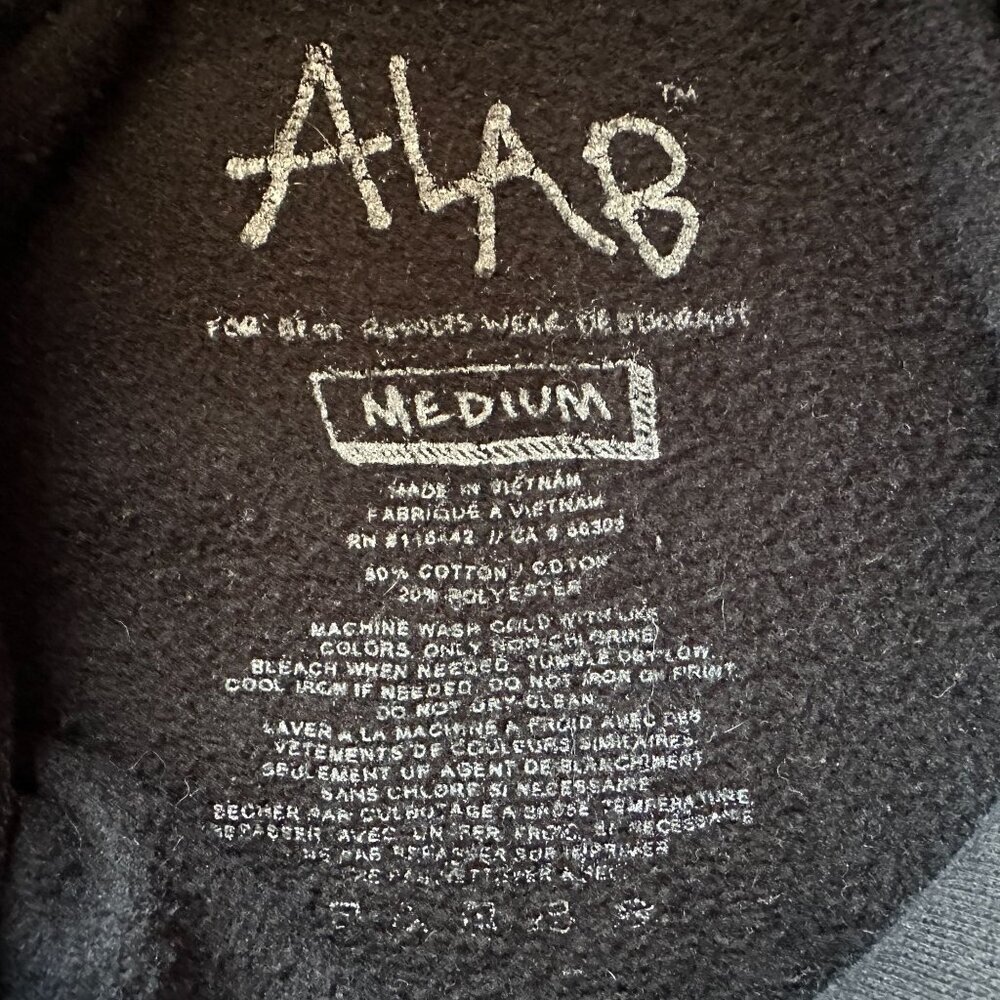 ALAB Mens Medium Hoodie Magic Mushroom Wizard Black Neon Sweatshirt - Picture 7 of 7